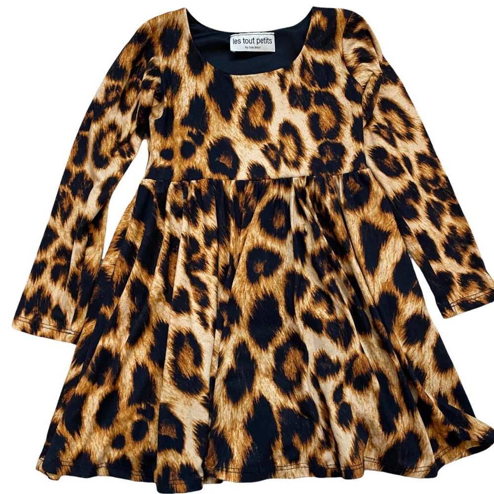 Les Tout Petits Sz 6 Girls Cheetah Print Fully Lined Dress